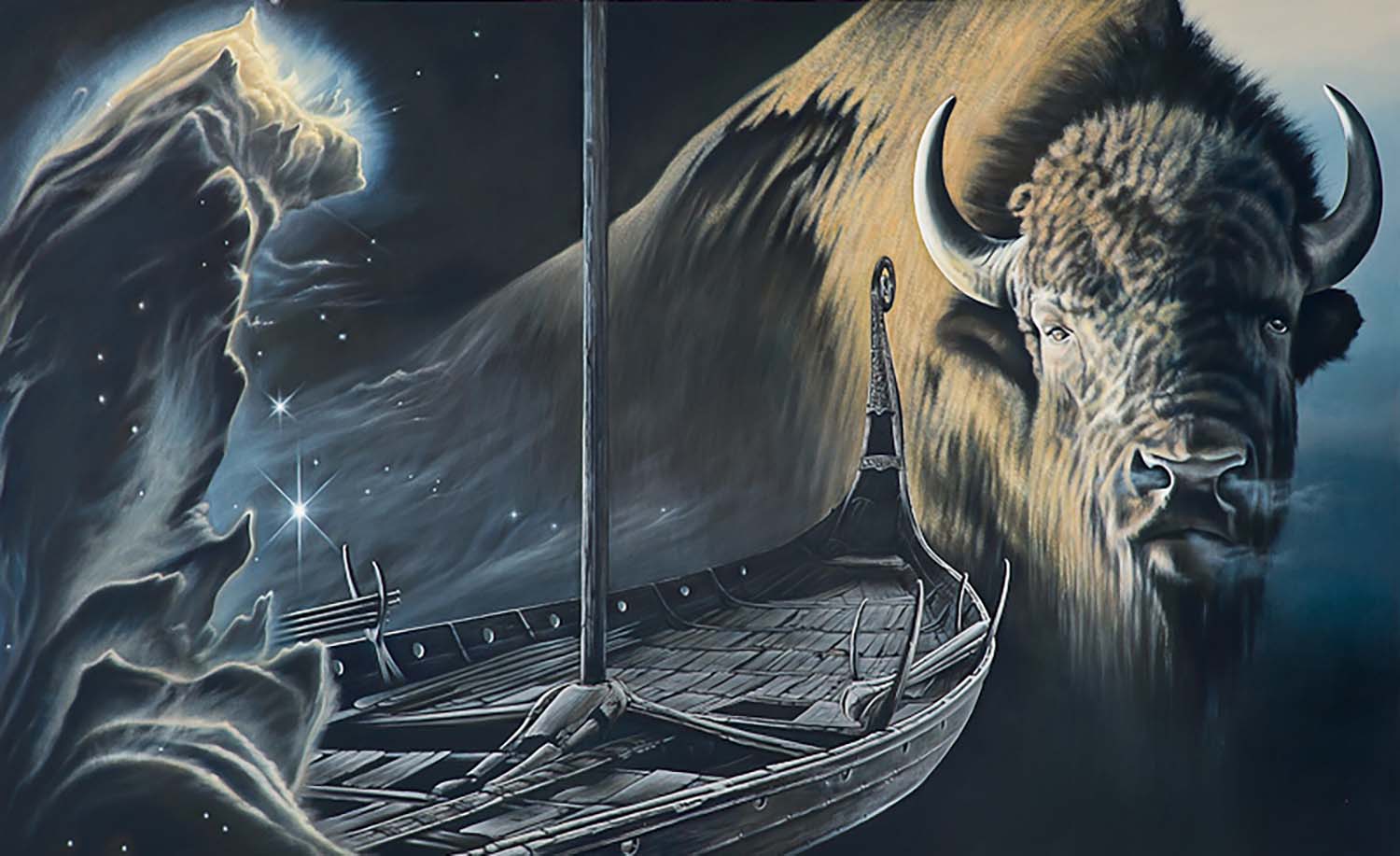 Blicke in Wirklichkeit, Mythos und die Fahrt in das Geheimnis der Ewigkeit | Oil on canvas | 290 x 180 cm | Part 3