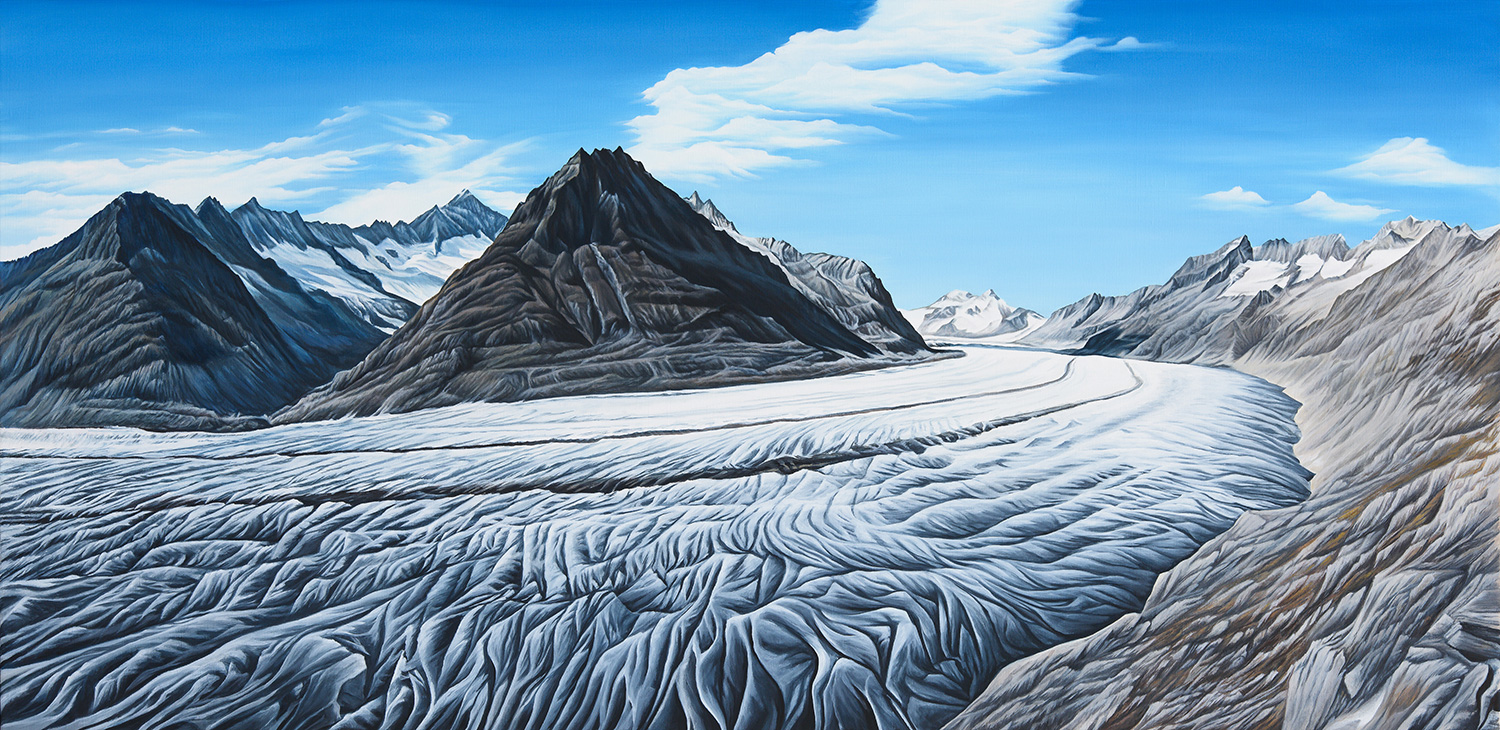 Aletschgletscher | Öl auf Leinen | 215 x 105 cm