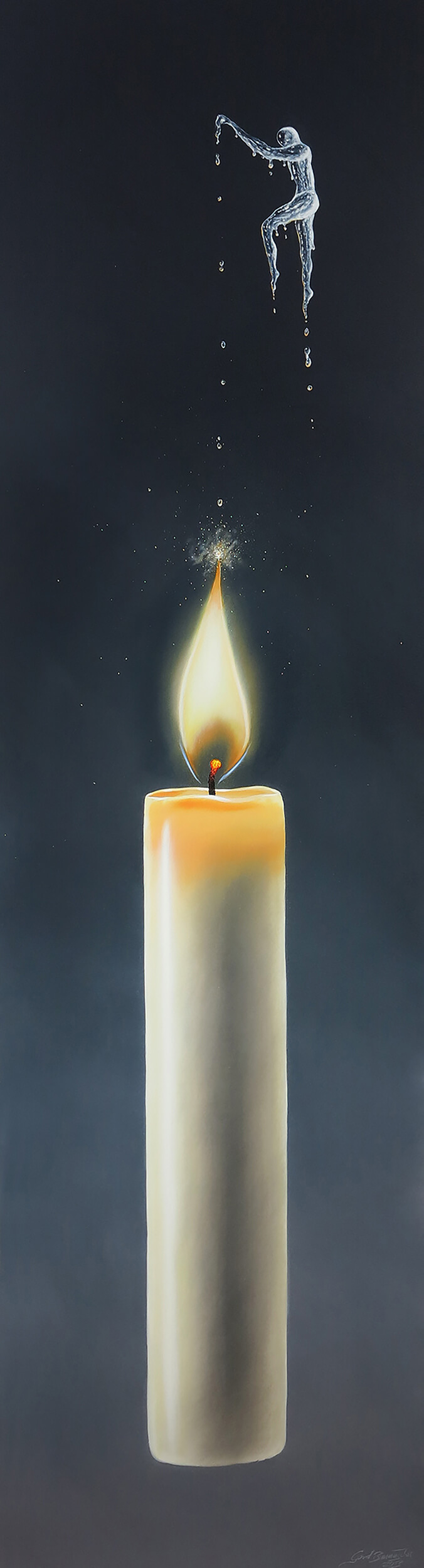 Spiel mit dem Feuer | Acryl auf Holz | 49 x 168.5 cm