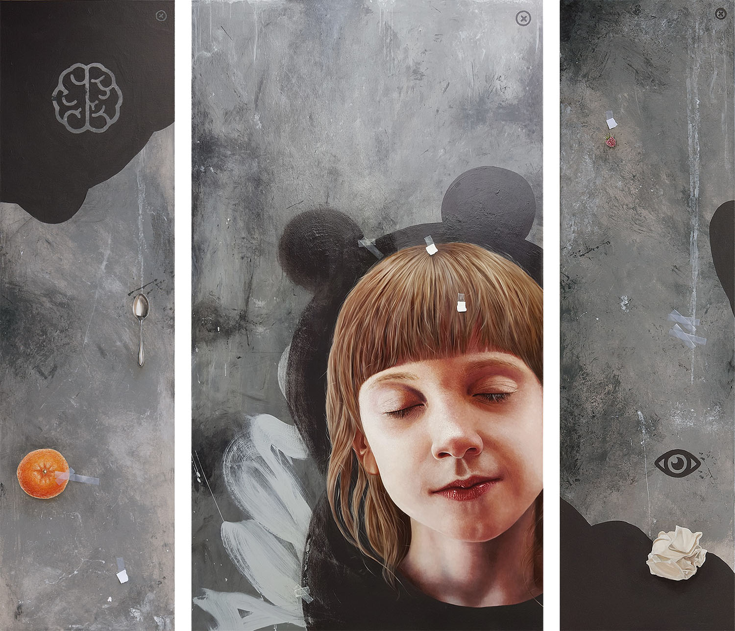 Safe in shelter of my dreams | Oil on canvas | 200 x 180 cm | 3 parts