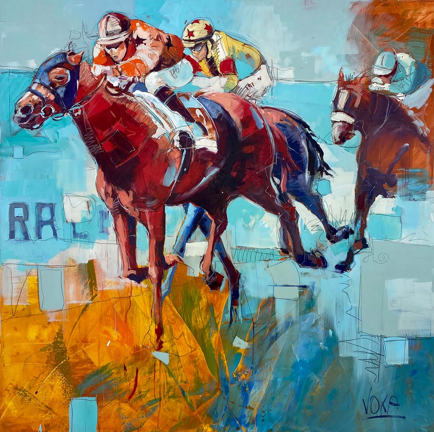 The Race | Acrylic on canvas | 180 x 180 cm