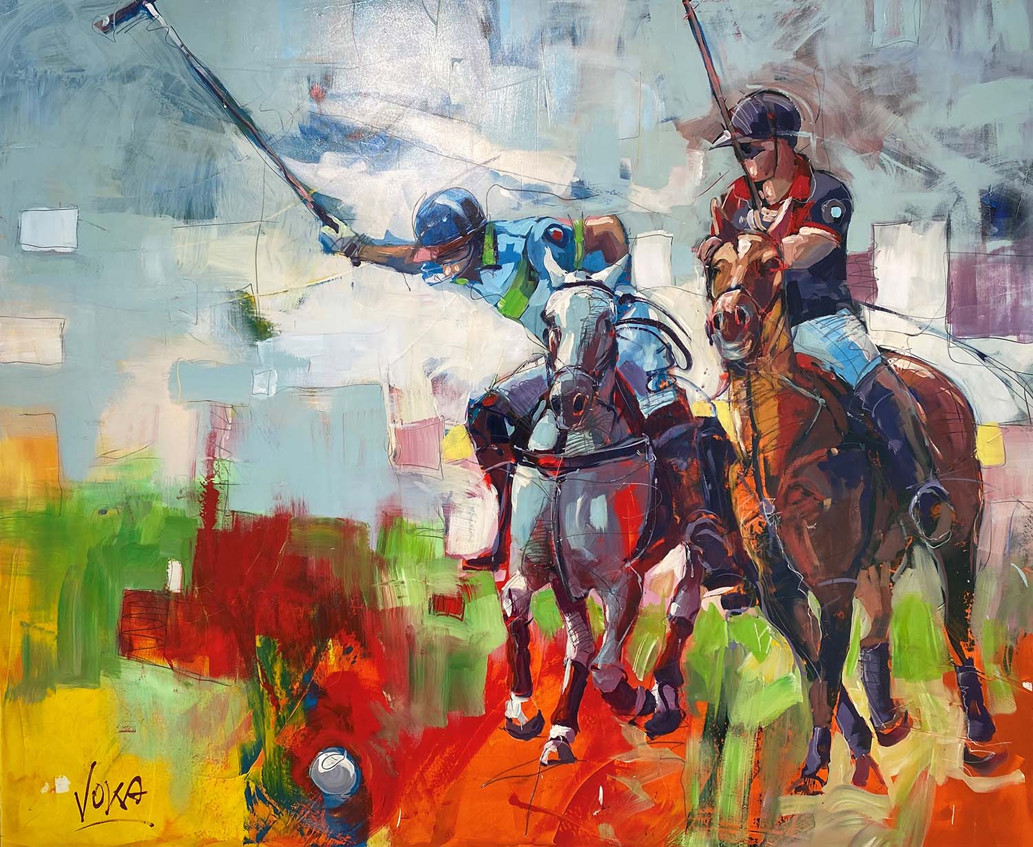 Polo | Acryl auf Leinen | 220 x 180 cm