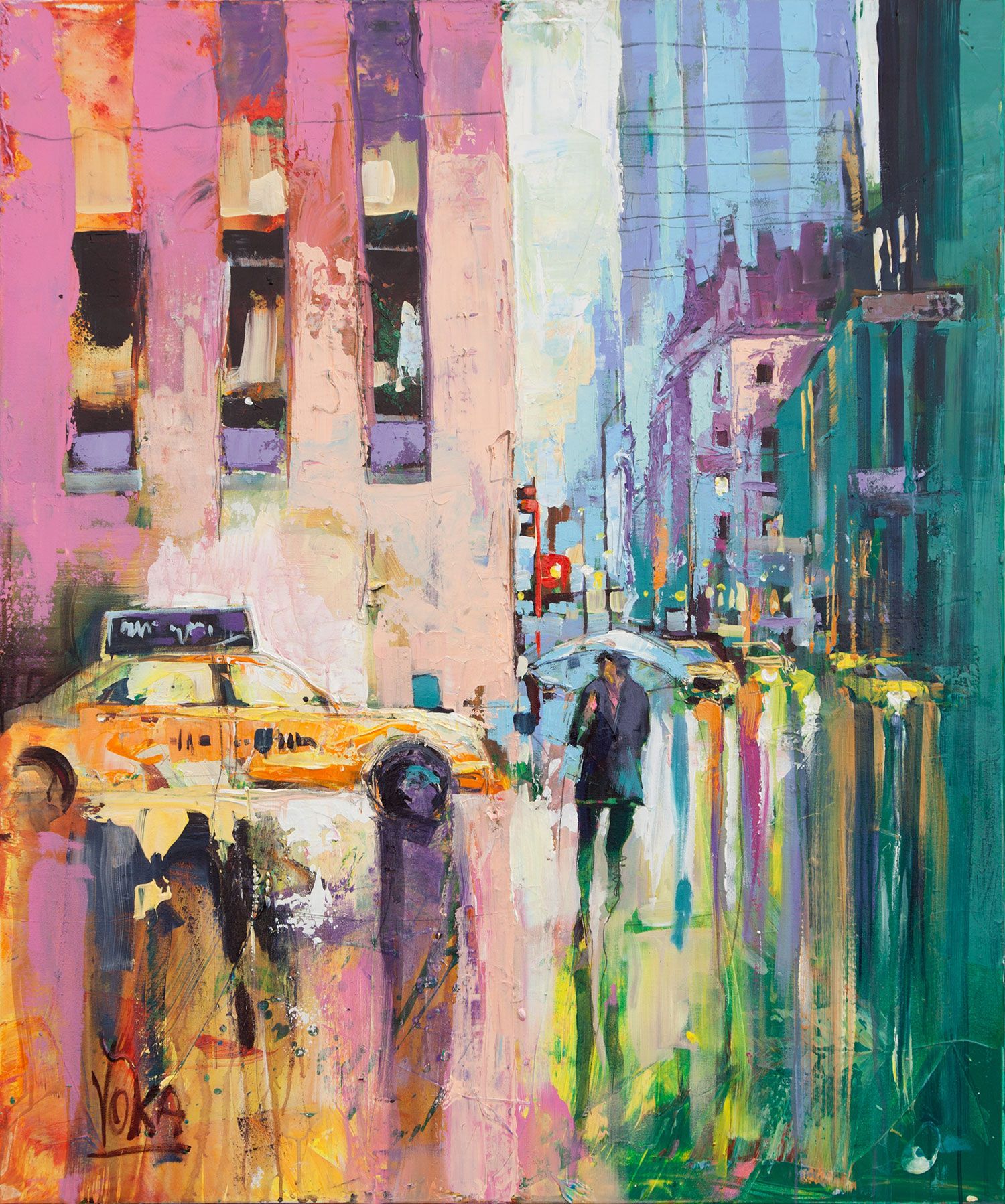 NYC Rain | Acryl auf Leinen | 100 x 120 cm