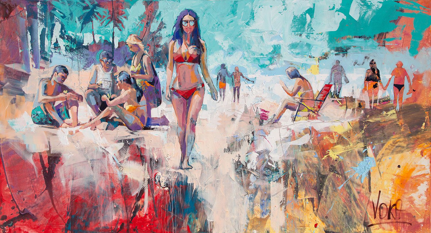 On the Beach | Acryl auf Leinen | 260 x 140 cm