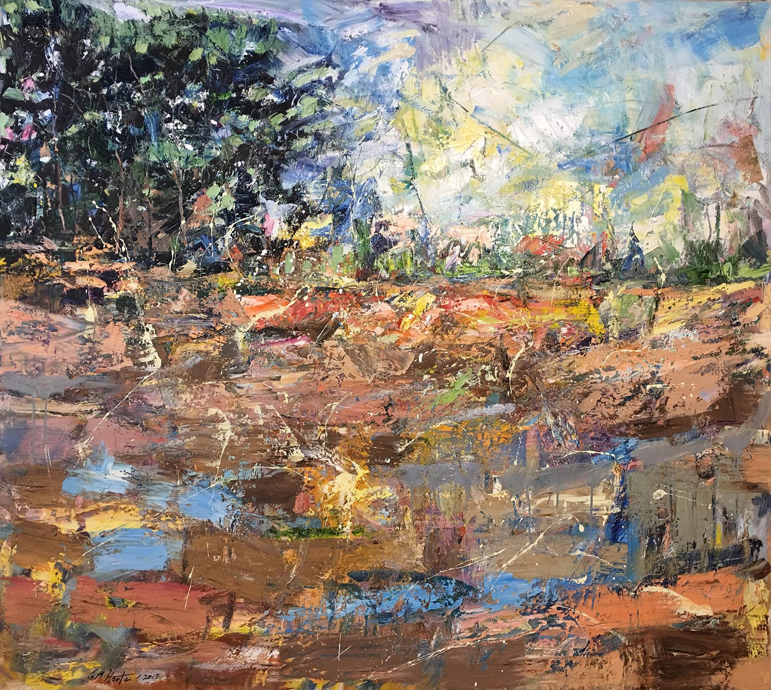 Abstrakte Landschaft | Öl auf Leinen | 200 x 180 cm