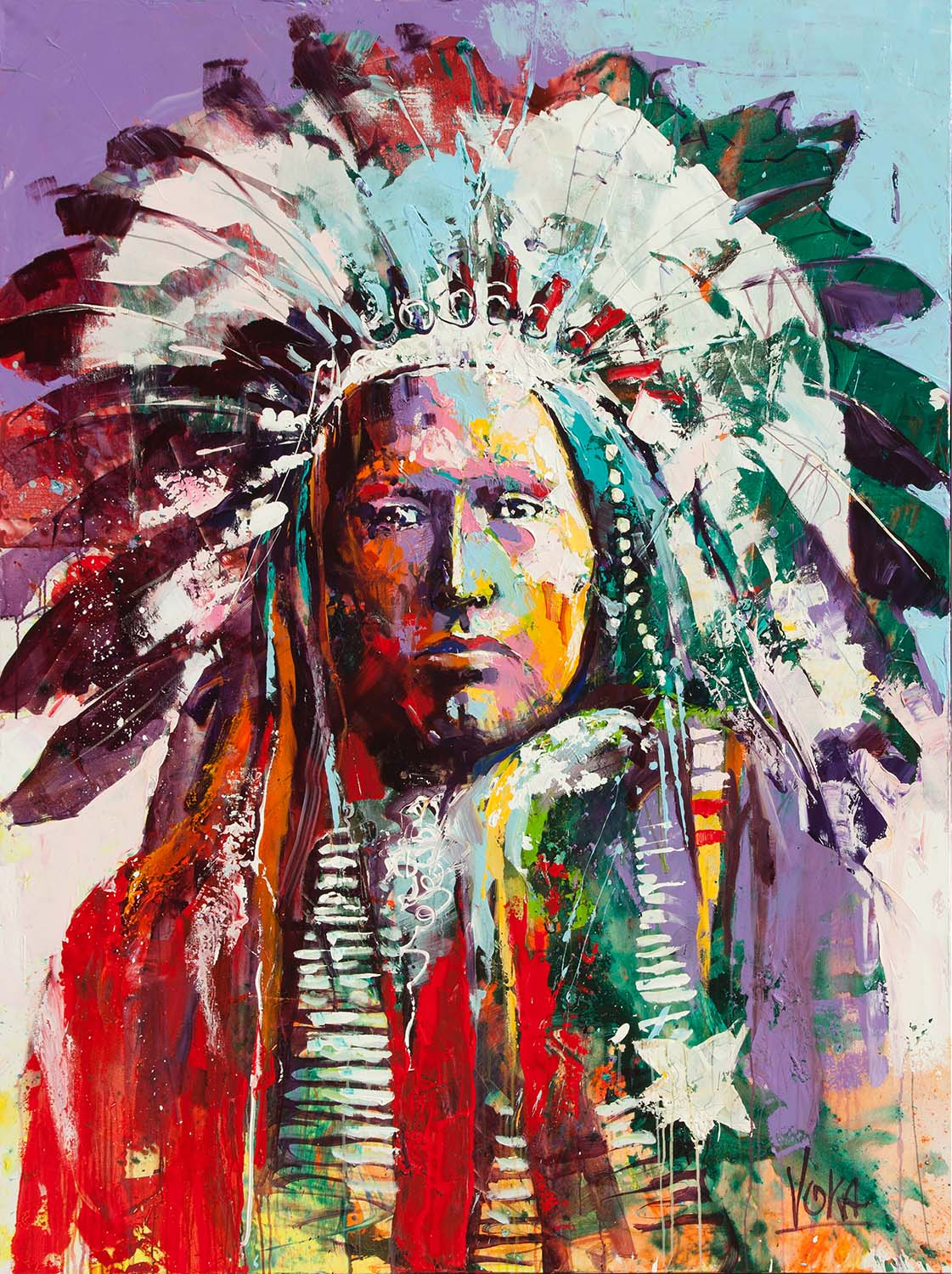 Native American Chief | Acryl auf Leinen | 150 x 200 cm